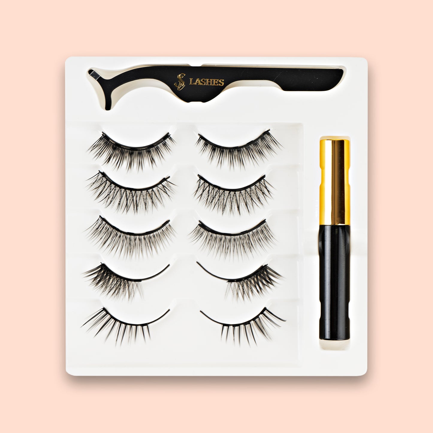 SILASHES 5 Pairs Magnetic Eyelashes & Eyeliner “Chelsea" Kit