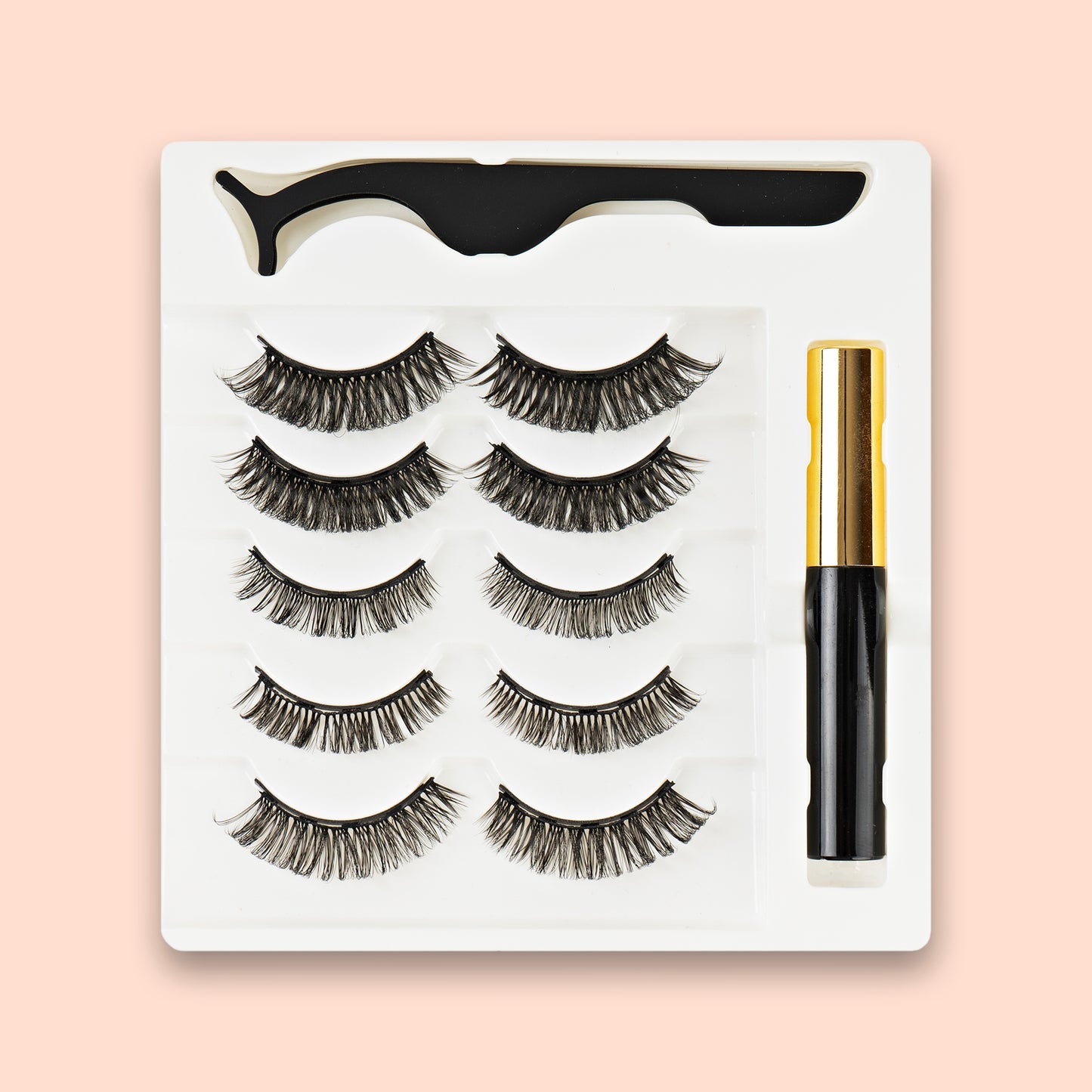 SILASHES 5 Pairs Russian Volume Magnetic Eyelashes “Be Elegante” Kit