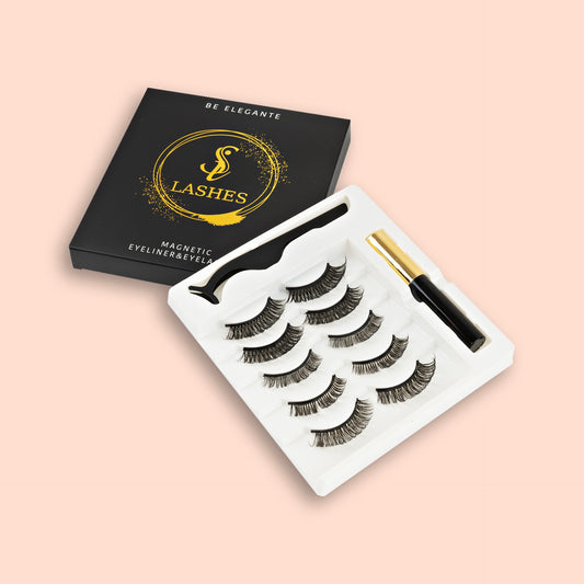 SILASHES 5 Pairs Russian Volume Magnetic Eyelashes “Be Elegante” Kit